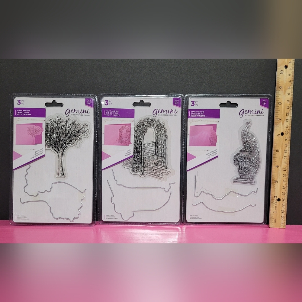 Crafter's Companion Edge Stamp And Dies. Set Of 3. (0059)